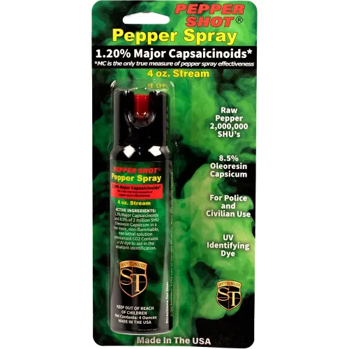 Pepper Shot 1.2% MC 4 oz Pepper Spray Stream