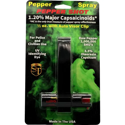 Pepper Shot 1.2% MC 1/2 oz w/auto visor clip