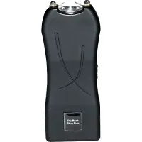 Rechargeable Runt 80,000,000 volt stun gun with flashlight and wrist strap disable pin Black