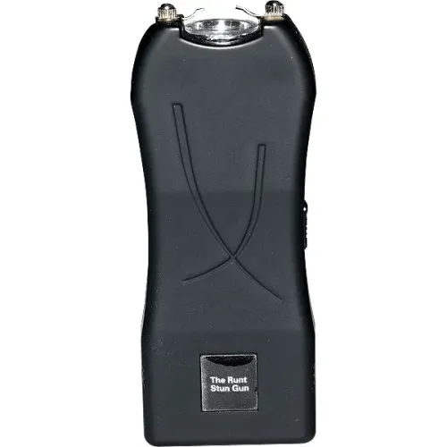 Rechargeable Runt 80,000,000 volt stun gun with flashlight and wrist strap disable pin Black