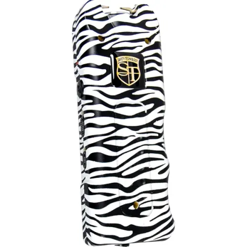 80,000,000 volt MultiGuard Stun Gun Alarm and Flashlight with Built in Charger Zebra