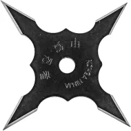 4" Black 4 Point Stainless Steel Throwing Star