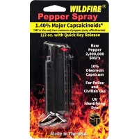 Wildfire 1.4% MC 1/2 oz pepper spray hard case with quick release keychain black